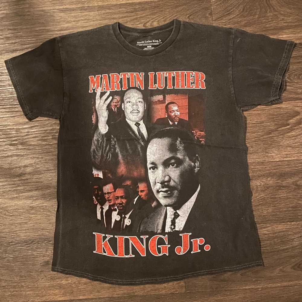 Black fade gray Wash Martin Luther King Jr. Graphic Unisex Size Medium Tee